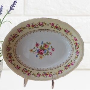 10" Scalloped Edge Vegetable Bowl Gold Castle 1950’s Occupied Japan